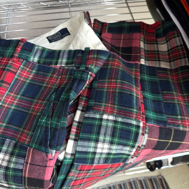 90s 폴로 마드라스 패치워크 팬츠