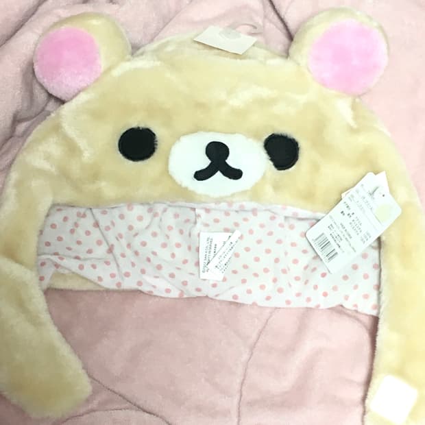 (산엑스 정품, 새상품) 코리락쿠마 리락쿠마 모자 고전 인형 키링 굿즈