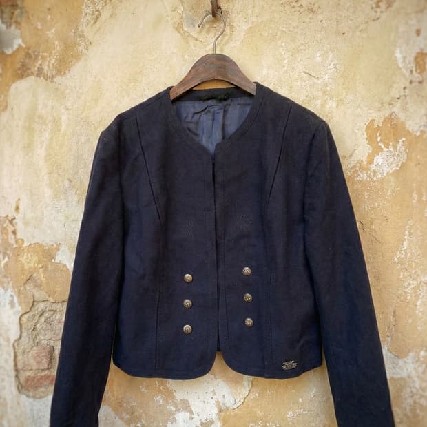  티롤리언 노카라 울 재킷