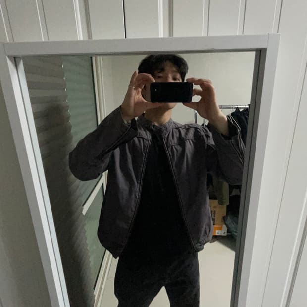 아르마니 익스체인지 워싱 코튼 바이커 자켓