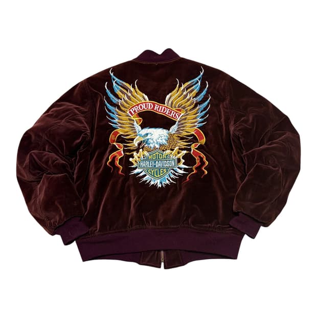 일본판 대장급)할리데이비슨 올드스쿨 버건디 한정판 벨벳 스카쟌