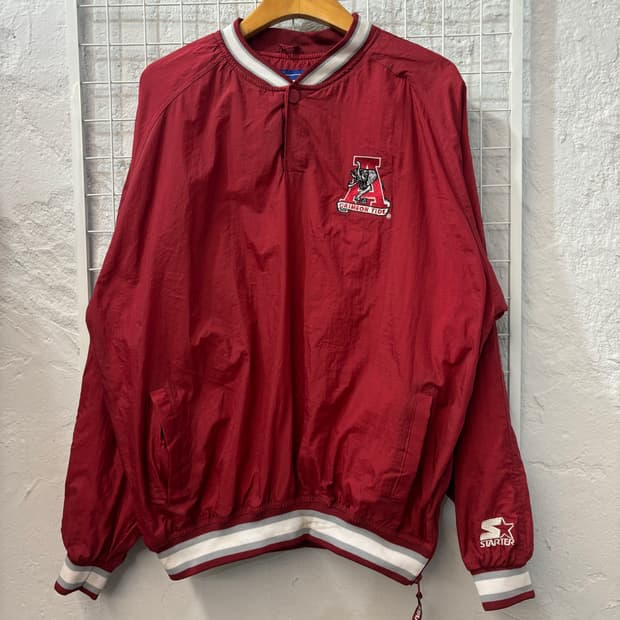 90s 스타터 올드스쿨 앨라배마 크림슨 타이드 웜업 자켓 XL