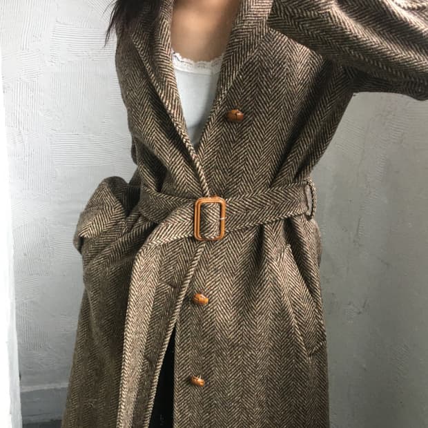 Polo 폴로 랄프로렌 울 헤링본 코트 