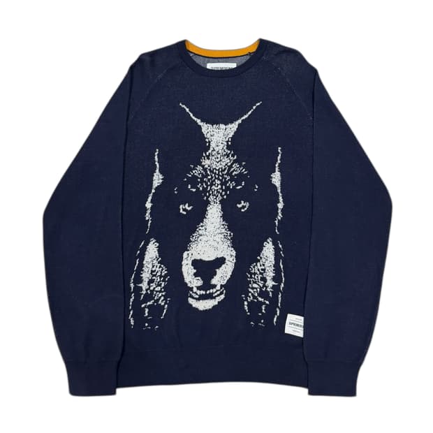 SUPREMEBEING 슈프림비잉 네이비 니트 맨투맨 L