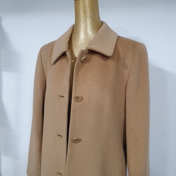 빈티지 램스울 밀크 카라멜 코트 모리걸 올드스쿨 아메카지