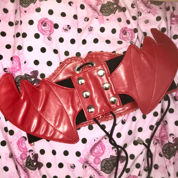 chuchuA 일본 빈티지 악마 코르셋 벨트 니혼진 갸루 오네 펑크 고스