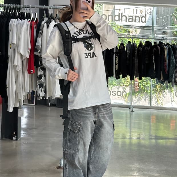 베이프 카모 컬리지 롱슬리브 긴팔티셔츠
