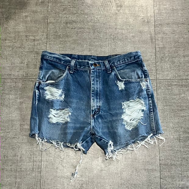 일본빈티지 Rustler 핀터깔y2k 보헤미안락펑크 데미지숏팬츠