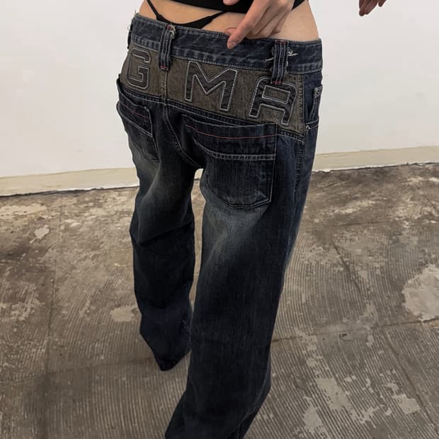 도그마엑스 DGMA PATCHED SEMI BAGGY DENIM PANT