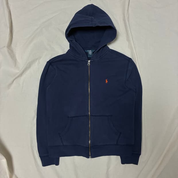 폴로 네이비 후드 집업 L