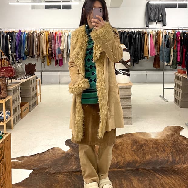 VTG fur mustang coat 일본 빈티지 퍼 무스탕 코트