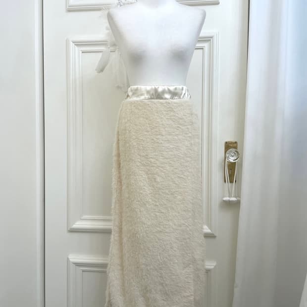 ivory fur glitter slit point long bandin