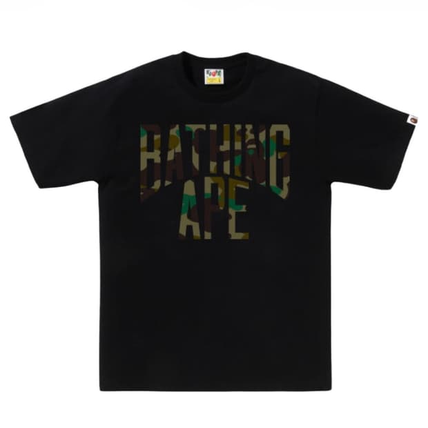 베이프 퍼스트 카모 NYC 로고 티셔츠 블랙