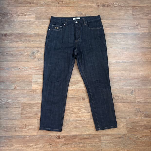 플랙 36 스판 크롭 밀란 루즈 테이퍼드 청바지 데님 새제품급