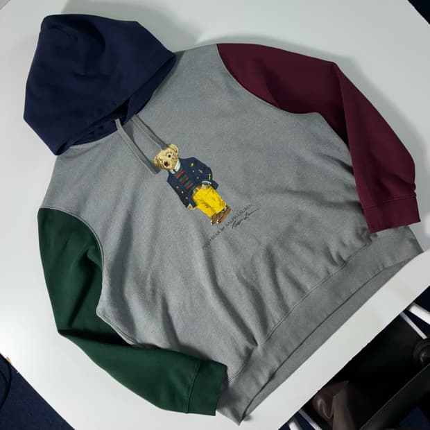 Polo  폴로 랄프로렌 베어 그레이 투톤 후드티 