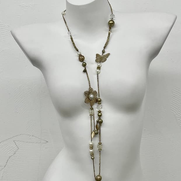 엔틱 페어리 플라워 레이어드 네크리스