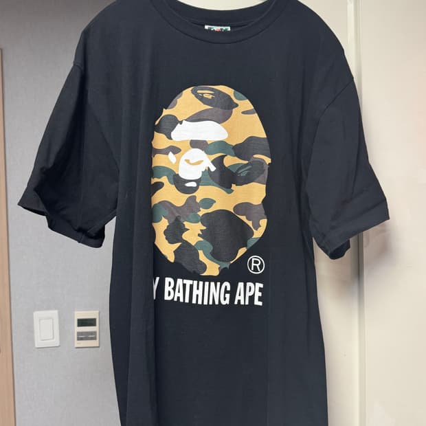 베이프 카모 빅사루 반팔 블랙  xl