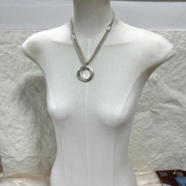 빈티지 중세  마테 링 쿠바체인 레이어드 목걸이