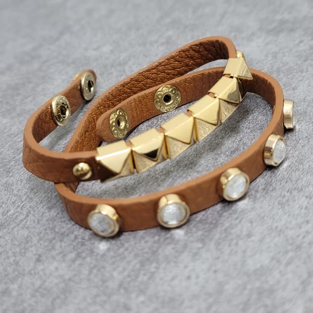 stud leather bracelet