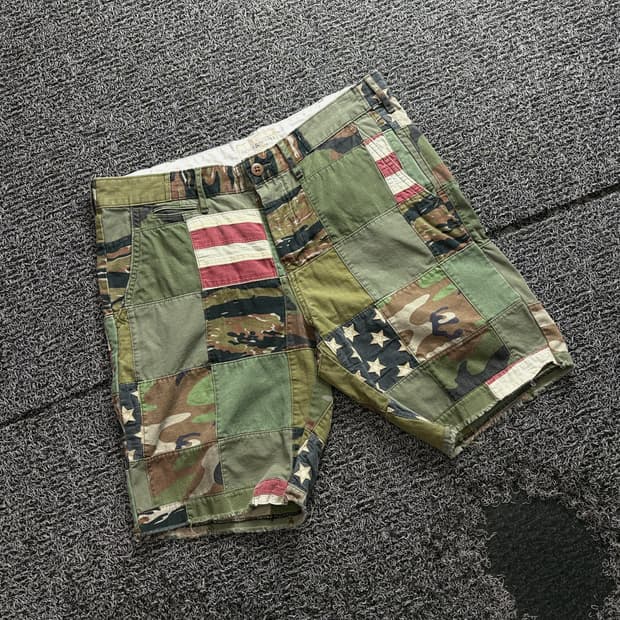 폴로 데님 앤 서플라이 패치워크 밀리터리 하프 팬츠 3628