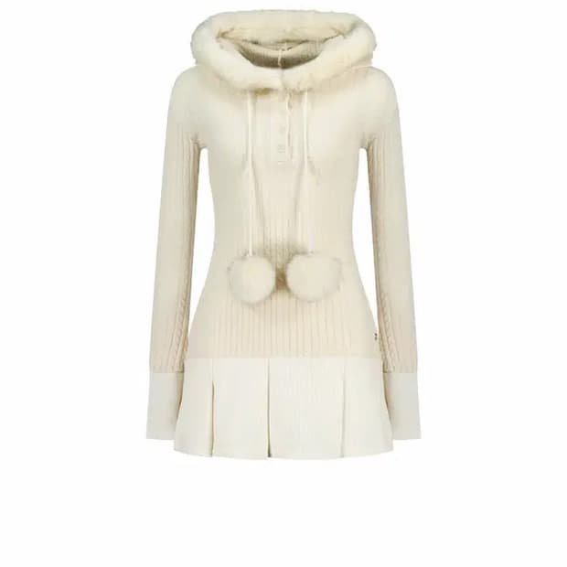 포어링 스노우볼 원피스 아이보리 S