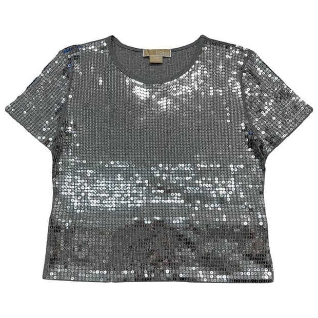 MICHAEL KORS top sequin short sleeve L