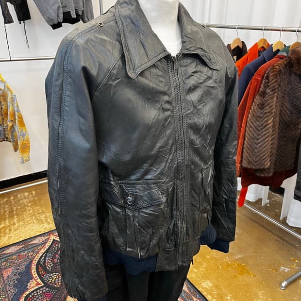 Echtes Leder 리얼 레더 블루종 자켓