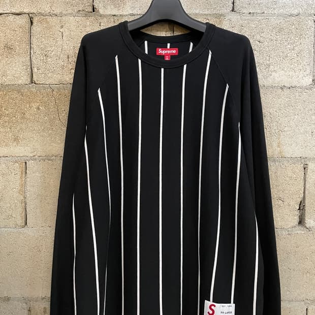슈프림 스트라이프 래글런 롱 슬리브