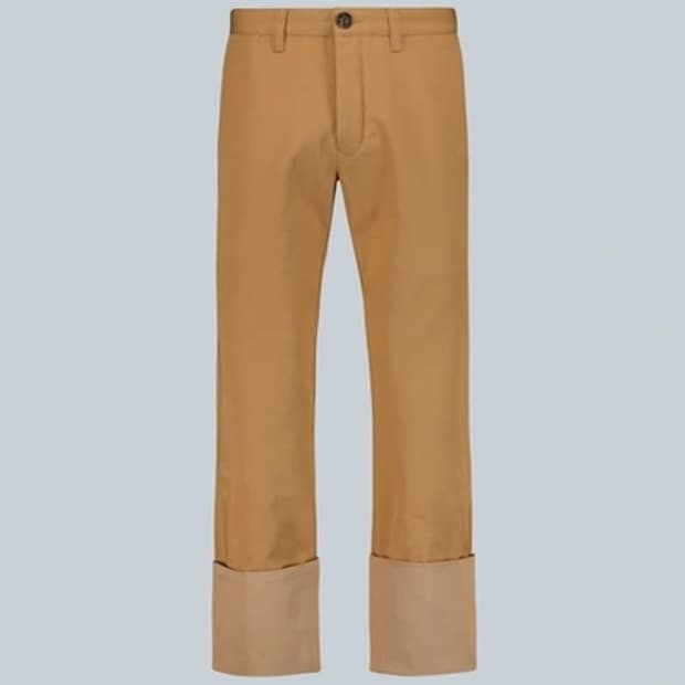 [새제품]52 로에베 피셔맨 치노팬츠 면바지 브라운 코튼 턴업팬츠