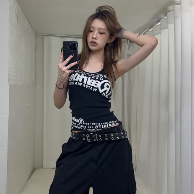양면 그래픽 다크스트릿 나시 
