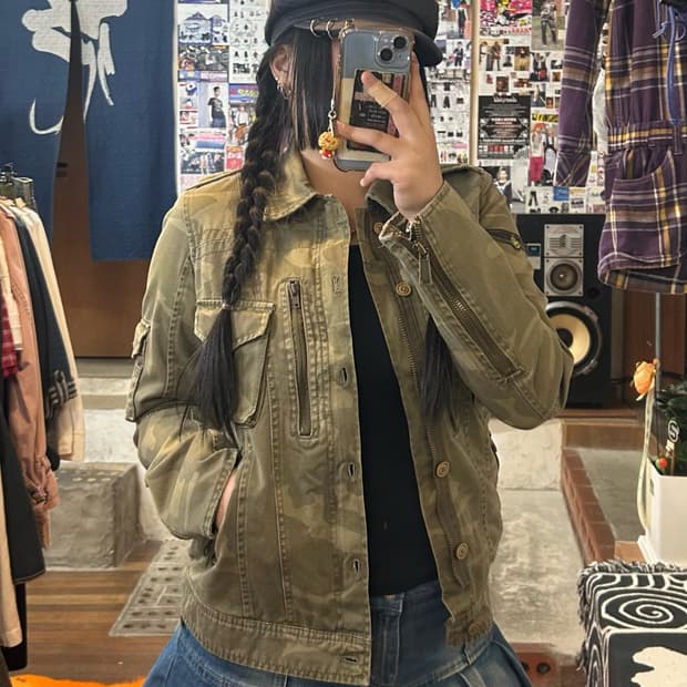 JPN KISSMARK 밀리터리 카모 필드자켓