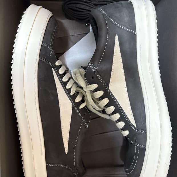 릭오웬스 릭반스 룩소르 레더 누벅 다크더스트 차콜 44