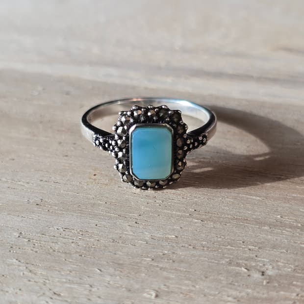 빈티지 실버 925 은 원석 반지