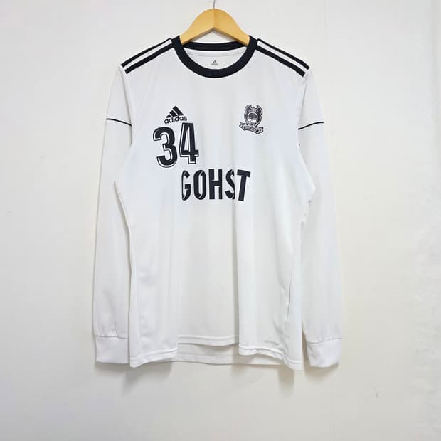 2XL) 아디다스 블록코어 롱슬리브 풋볼져지 화이트
