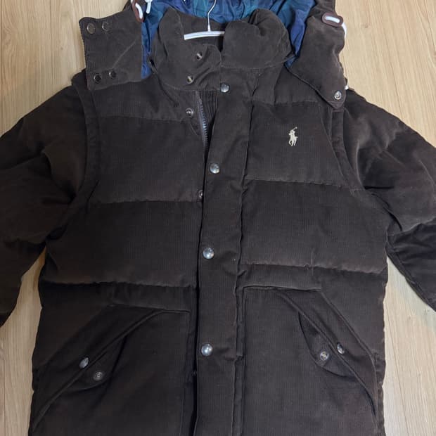 폴로 코듀로이 컨버터블 패딩