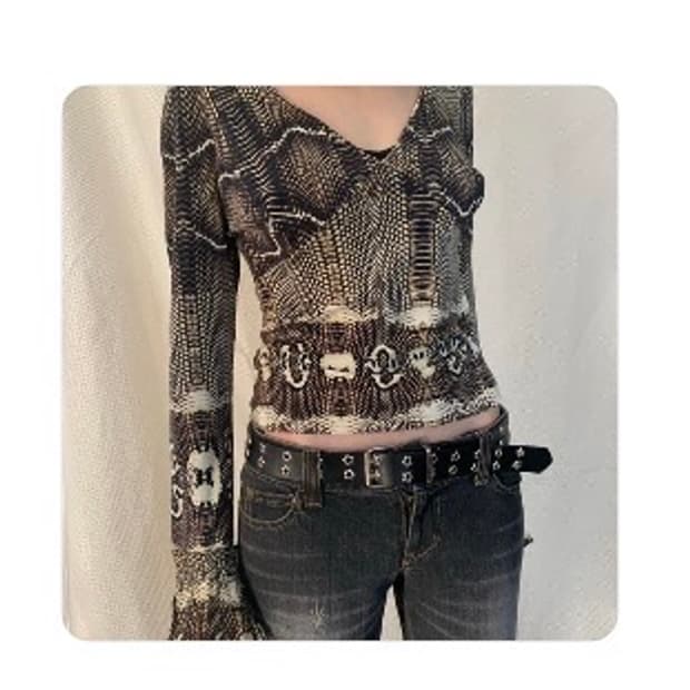 로베르토 까발리 파이톤 프린트 탑