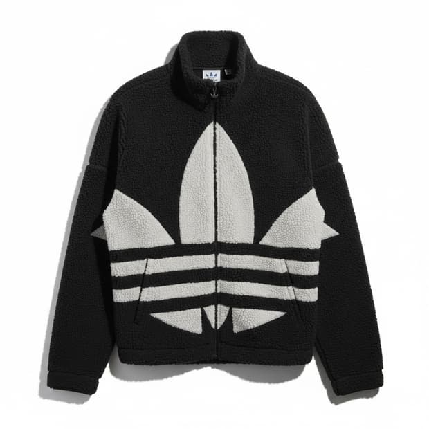 Adidas sherpa jacket black L