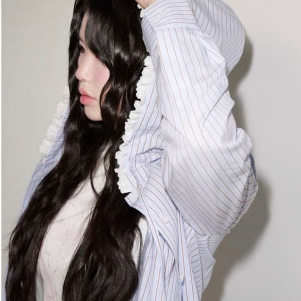 오모모 omomo 블루 스트라이프 셔츠 구해요