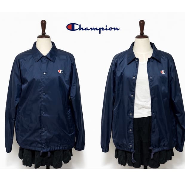 챔피온 로고 코치 자켓 네이비 빈티지 바람막이