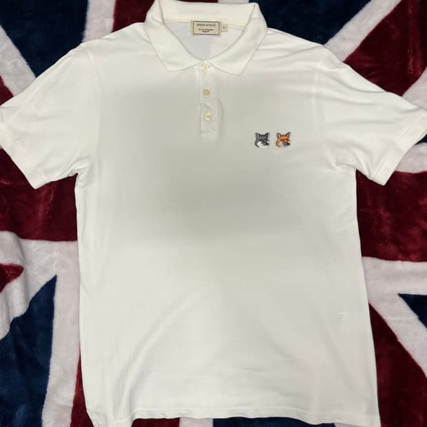 메종키츠네 더블폭스 폴로티 95 정품