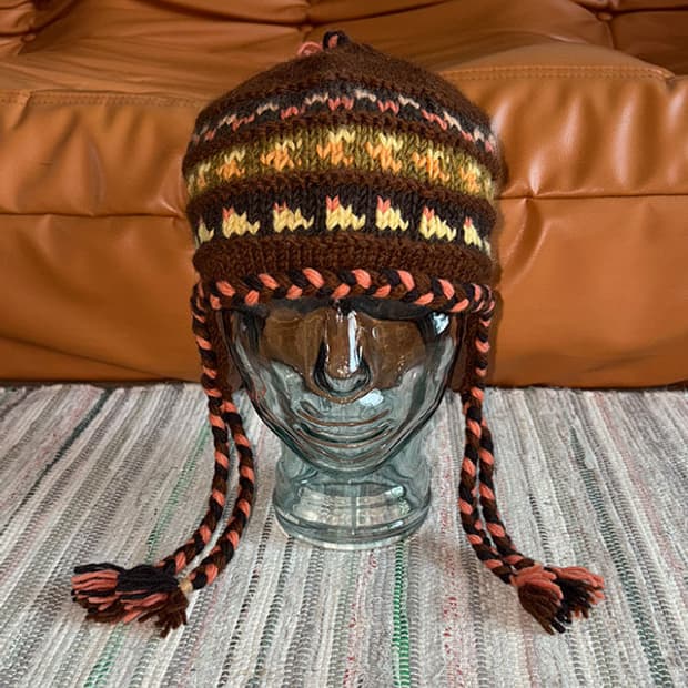 Brown Earflap Beanie