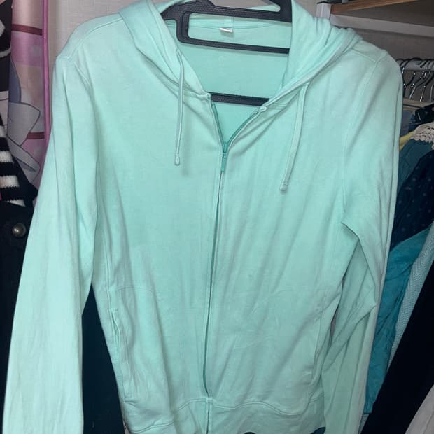 민트 후드집업 빈티지 모리걸 러블리 