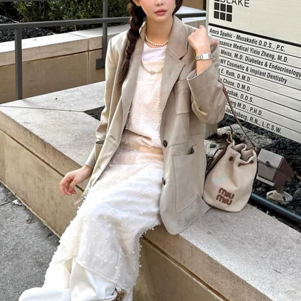 온앤온 플라워 슬리브리스 뷔스티에 원피스