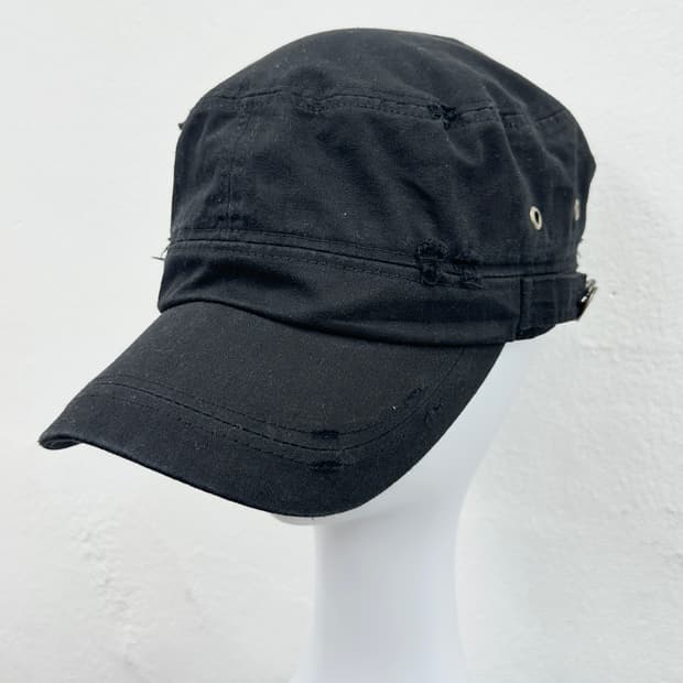 Vintage distressed black cap