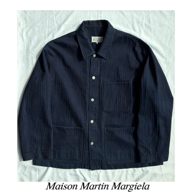 마틴 마르지엘라 백스티치 헤링본 프렌치 워크 자켓 필드 밀리터리 아티저널