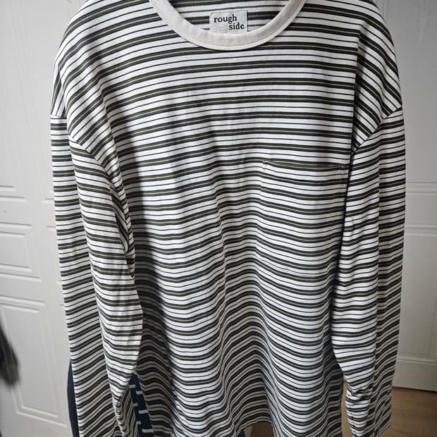 [2] 러프사이드 멀티스트라이프 롱슬리브 올리브