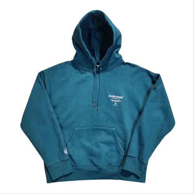 앤더슨벨 빈티지 블루 후드티 (M)