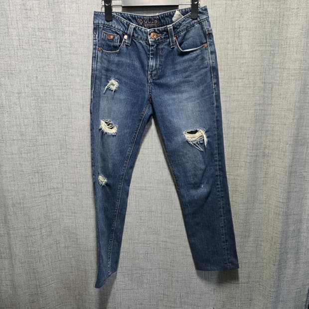 게스 데미지 청바지 데님 팬츠 