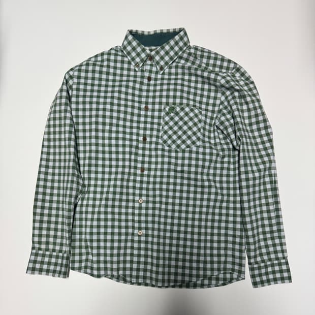 코오롱스포츠 기능성 체크 셔츠 L 그린