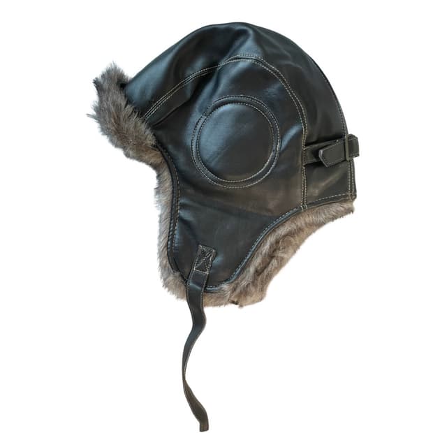 RENOMA Fur Trimmed Leather Aviator Hat